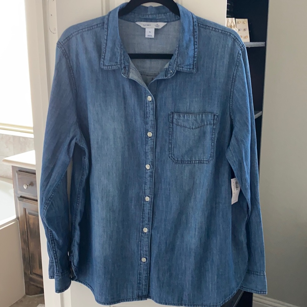 Old Navy • long sleeve chambray shirt, sz XL NWT